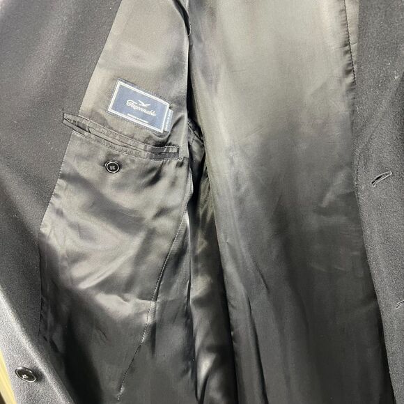 Faconnable Men's Black 100% Cashmere Long Coat Size 52R EU/ 42R US - Picture 8 of 10